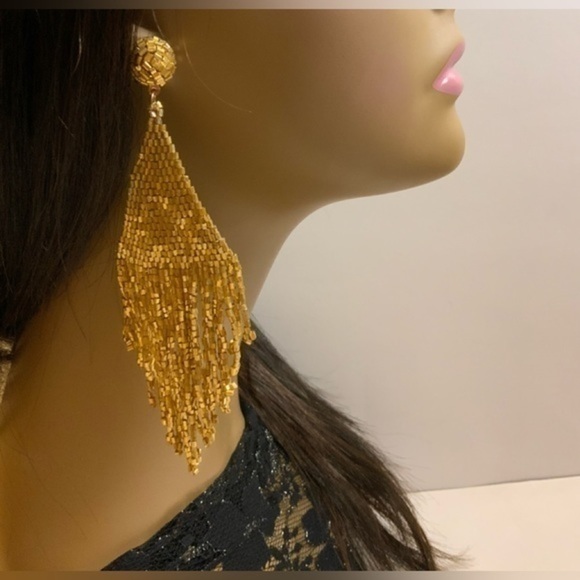 Natasha Couture Gold Bead Earrings - Picture 3 of 6